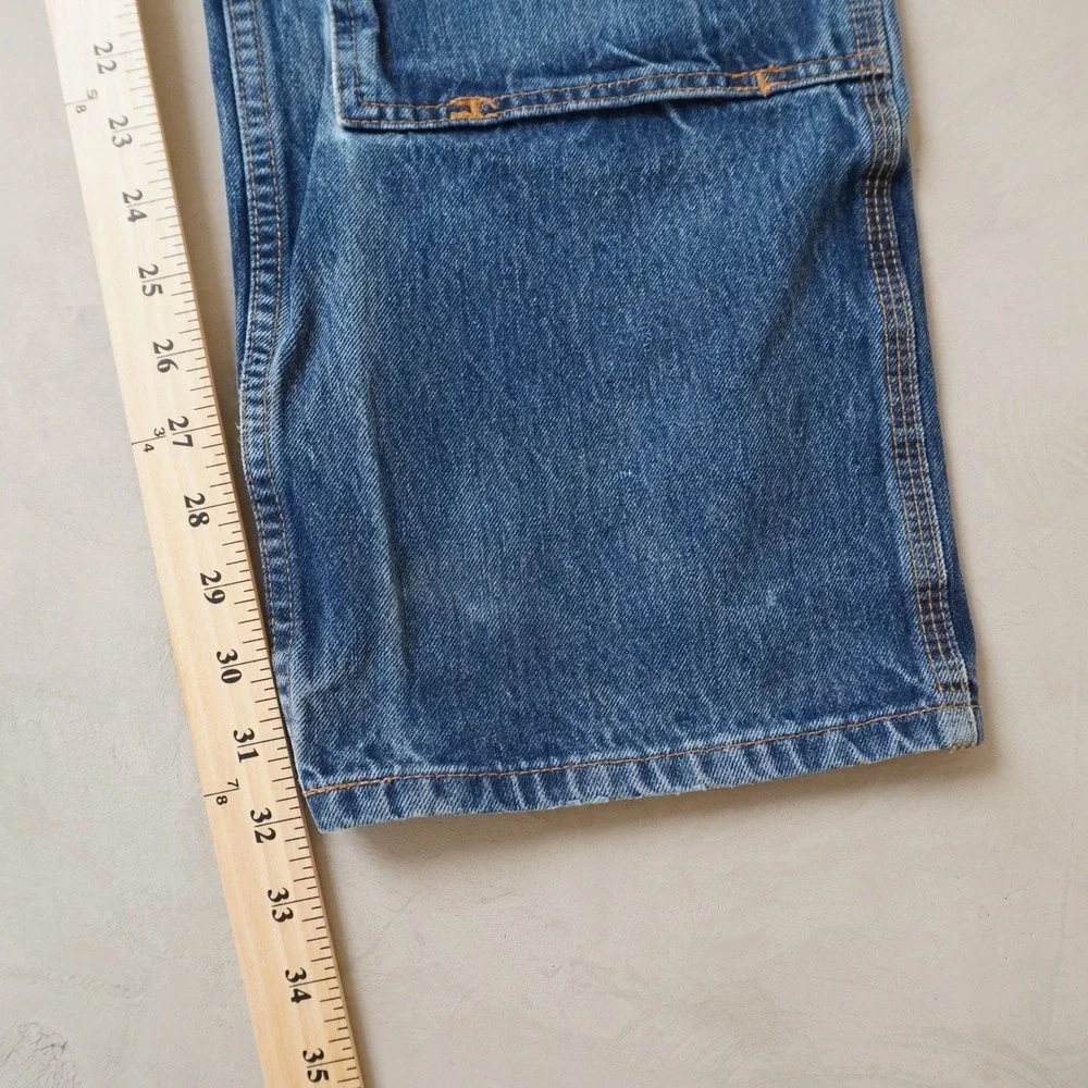Carhartt Double Knee Jeans 38x32 Mens Blue Relaxed Fit Work Pants Denim